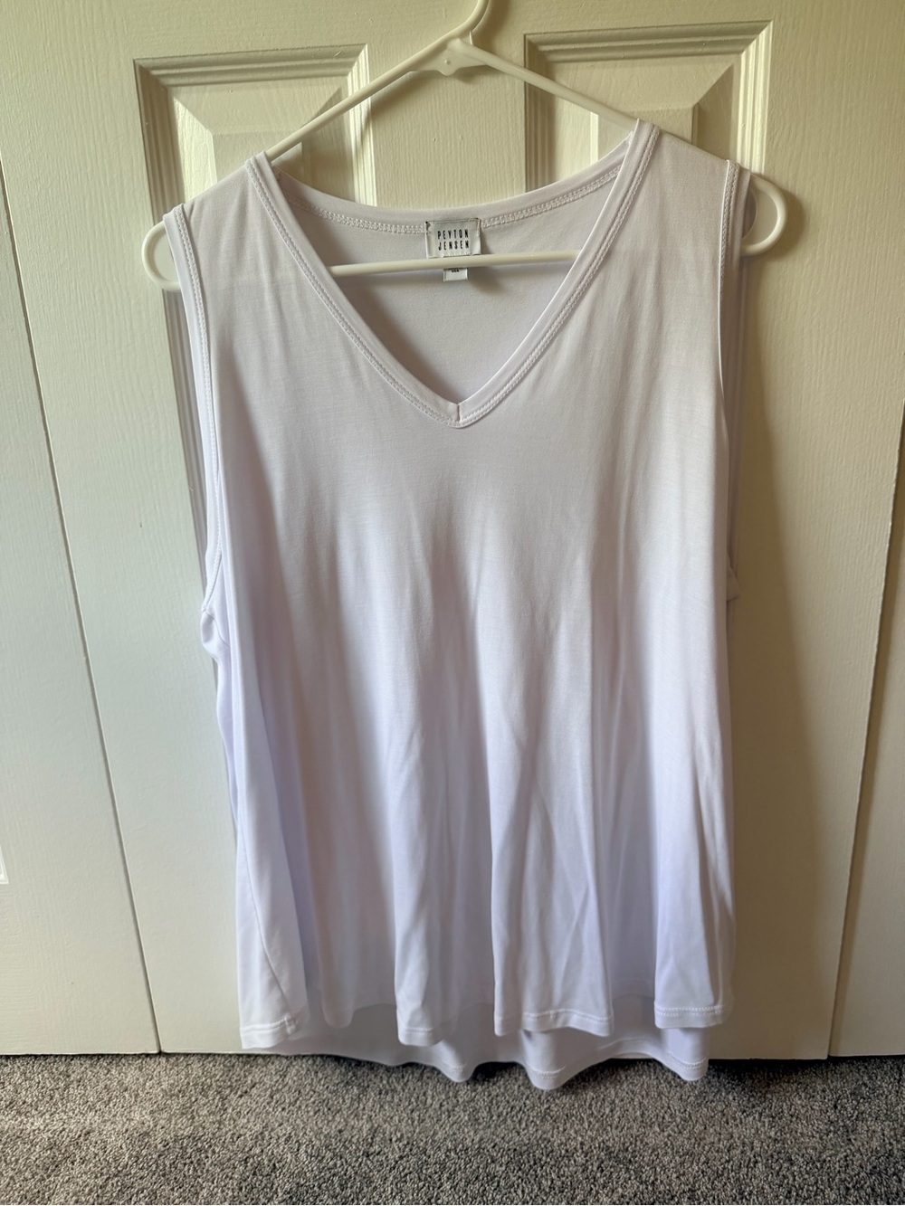 Petite Sophisticate White V-Neck Tank Top